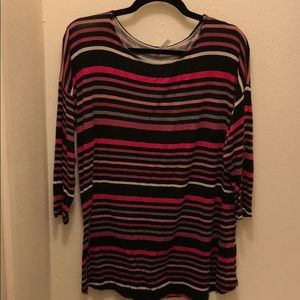 Striped dolman style tunic top
